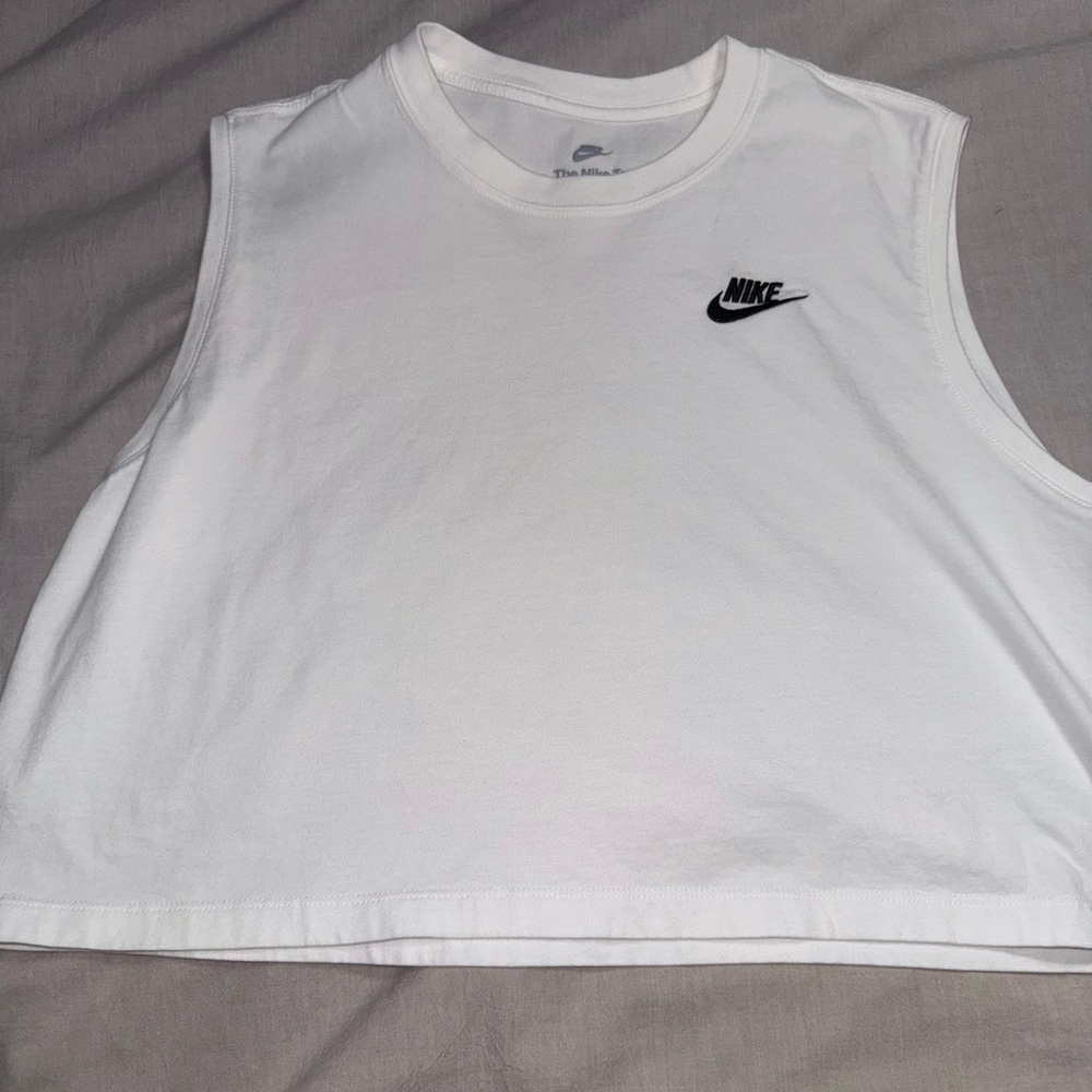 Nike White Sleeveless Crop Top